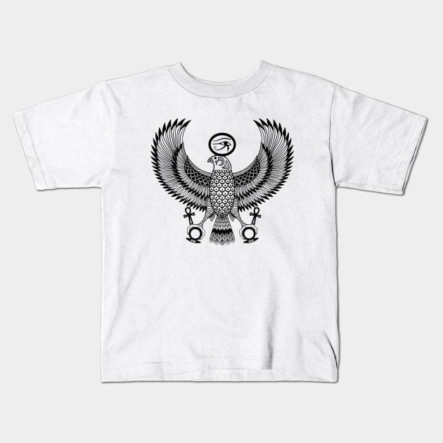Ancient Egyptian God Horus as Royal Falcon Kids T-Shirt by OccultOmaStore